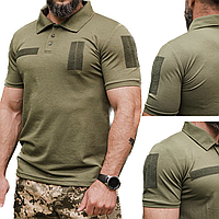 Тактична футболка Поло під шеврони Лакоста, Поло олива НГУ, Футболка поло Нацгвордія, Футболка ЗСУ поло