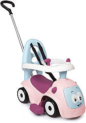 Машинка-каталка Smoby Маестро 3 в1 з ручкою та звуком, рожева (720305)