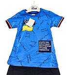 Дитячий спортивний костюм 2 роки Туреччина літній із шортами для хлопчиків синій (Кд106), фото 2