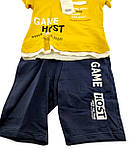 Дитячий спортивний костюм 3 роки Туреччина літній із шортами для хлопчиків жовтий (КД15), фото 2