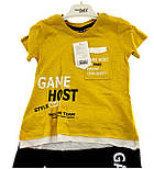 Дитячий спортивний костюм 3 роки Туреччина літній із шортами для хлопчиків жовтий (КД15), фото 3