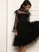 Платье Венсдей черное 134