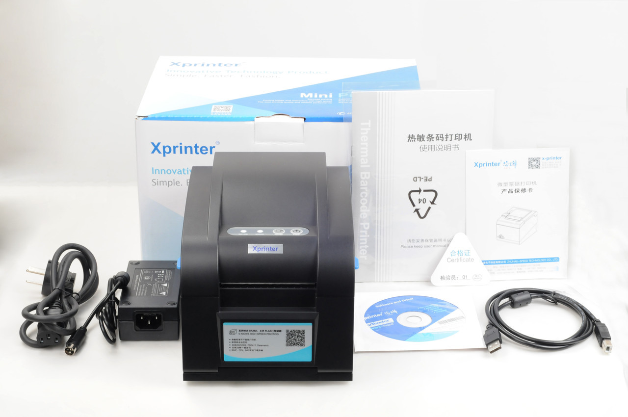Етикетковий принтер Xprinter 358BM Ethernet+USB+rs232 до 80мм, чорний