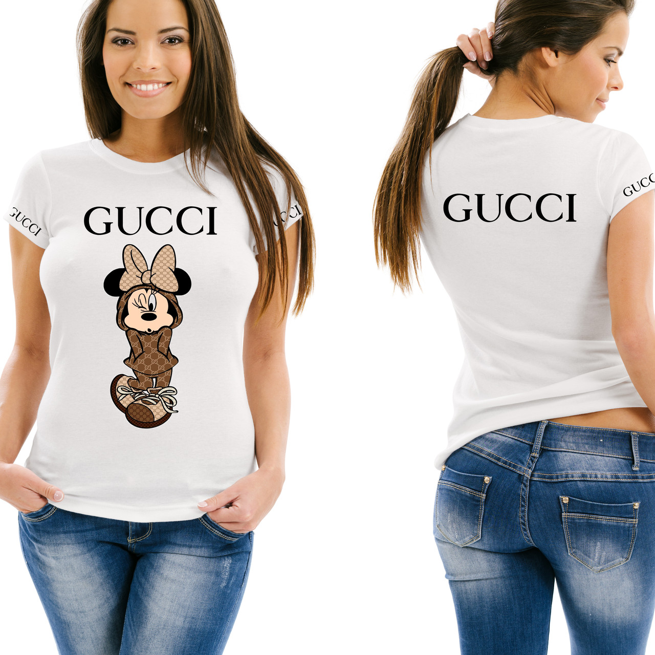 Стильна жіноча футболка Гуччі/футболка Gucci з Мінні Маусом, фото 1