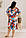 Різнокольорова жіноча бавовняна нічна сорочка з квітковим принтом №1330-1, фото 3