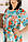 Різнокольорова жіноча бавовняна нічна сорочка з квітковим принтом №1330-2, фото 2