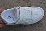 Модні дитячі кросівки кеди Angel для дівчинки білі рожеві р32, фото 6