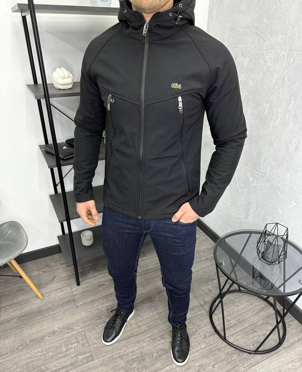 Чоловіча куртка вітровка Lacoste H3120 чорна