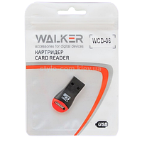 Картридер WALKER WCD-06 microSD чорний/червоний