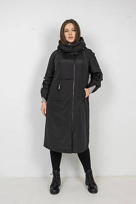 Жіночі демісезонні куртки великих розмірів  48 — 72 чорний