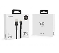 Кабель USB Lightning Havit HV-H610 2,0A 1,8 м чорний, фото 2