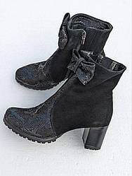 STTOPA Зима Размер 37-23,5 см. Ботинки из натуральной кожи кожаные. Каблук 6 см. 229-3643-6 Черные