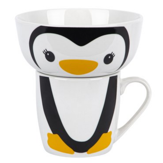 Набір дитячого посуду Happy Penguin 2 предмети:(піала/чашка) YF6013 LIMITED EDITION