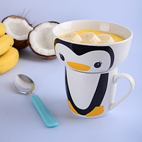 Набір дитячого посуду Happy Penguin 2 предмети:(піала/чашка) YF6013 LIMITED EDITION, фото 5