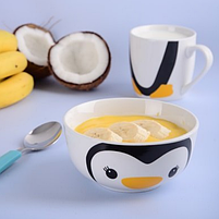 Набір дитячого посуду Happy Penguin 2 предмети:(піала/чашка) YF6013 LIMITED EDITION, фото 6