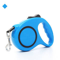 Повідець висувний рулетка для собак Pet Style до 15 кг. Синя 5 метрів