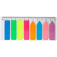 Стикеры закладки пластиковые 8 цветов 200 штук прямоугольники + стрелки Axent d2451
