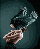 Картина Рисование по номерам Валькирия Девушка с Черными крыльями 40х50 Никитошка GX43392