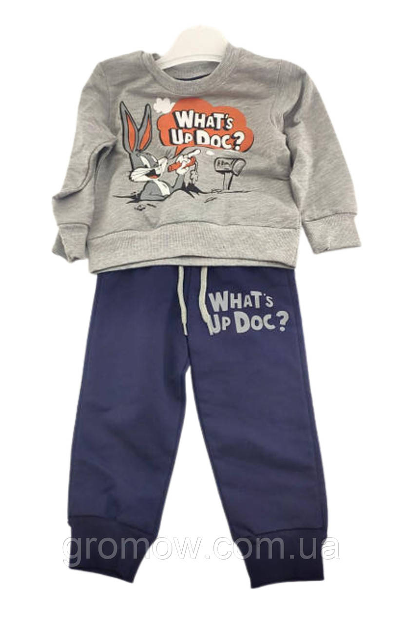 Дитячий спортивний костюм 1 рік Туреччина для хлопчиків трикотажний сірий (КД103), фото 1