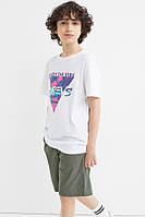Белая футболка для мальчиков H&M 8-10 лет 134-140 см