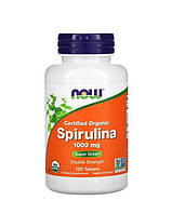 Спіруліна органічна 1000 мг, Spirulina 100mg Now foods 120 таблеток