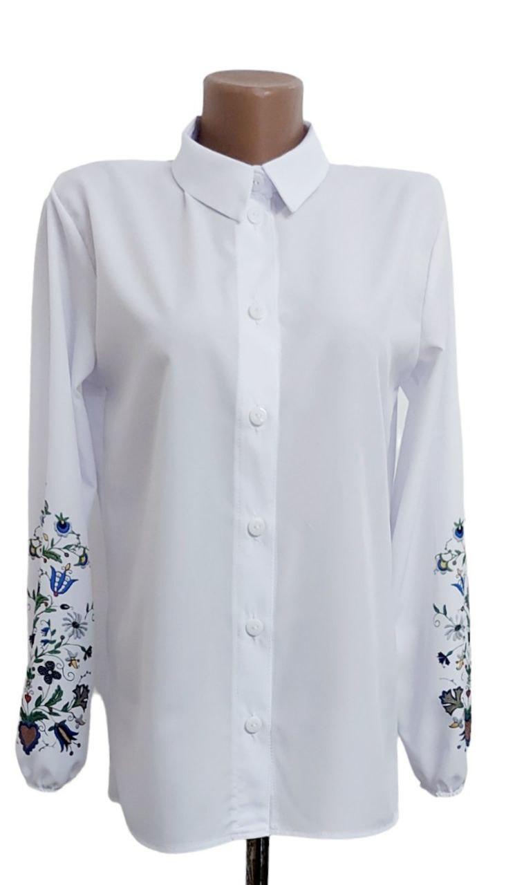 Блузка жіноча прикрашена рослинним принтом 44-46, 48-50 р-ри, фото 1