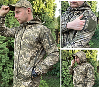 Тактична куртка soft shell ЛІТНЯ БЕЗ ФЛІСА піксель Premium, Куртка піксель, Куртка софтшел ВСУ піксель