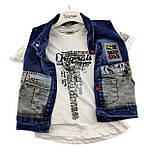 Дитячі костюми 1, 3, 4 роки Туреччина літній із шортами джинсовий для хлопчиків (КД18), фото 2