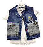 Дитячі костюми 1, 3, 4 роки Туреччина літній із шортами джинсовий для хлопчиків (КД18), фото 6
