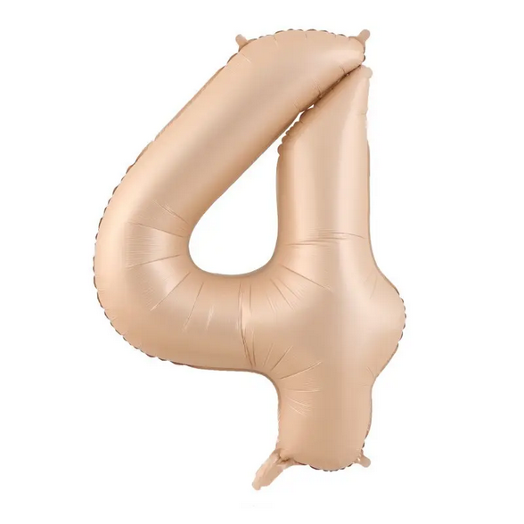Фольгована куля цифра 4, карамель 32" (80 см)