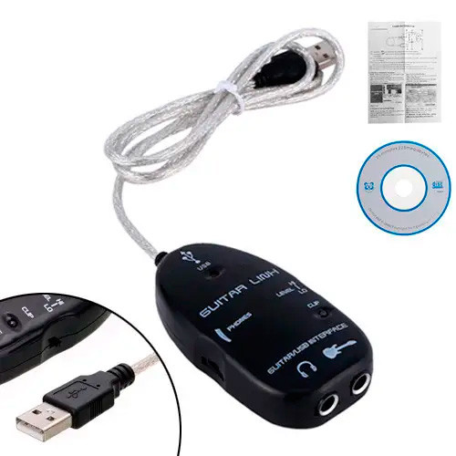 Гітарний аудіоінтерфейс USB, адаптер для підключення гітари Guitar Link