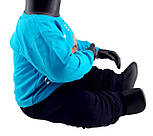 Дитячий спортивний костюм 9, 12 місяців Туреччина теплий на байці для хлопчиків блакитний (КД45), фото 2