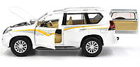 Іграшкова машинка металева Toyota Land Cruiser Prado Автопром Тойота джип 1:24, біла, 20*7*8 см, (68270), фото 4