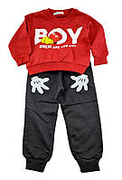 Детский спортивный костюм 1, 2 года Турция трикотажный для мальчиков красный (КД58)