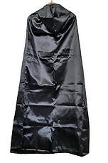 Плащ чорний атласний із капюшоном (110 см) Карнавальний дитячий атласний плащ-накидка, фото 4