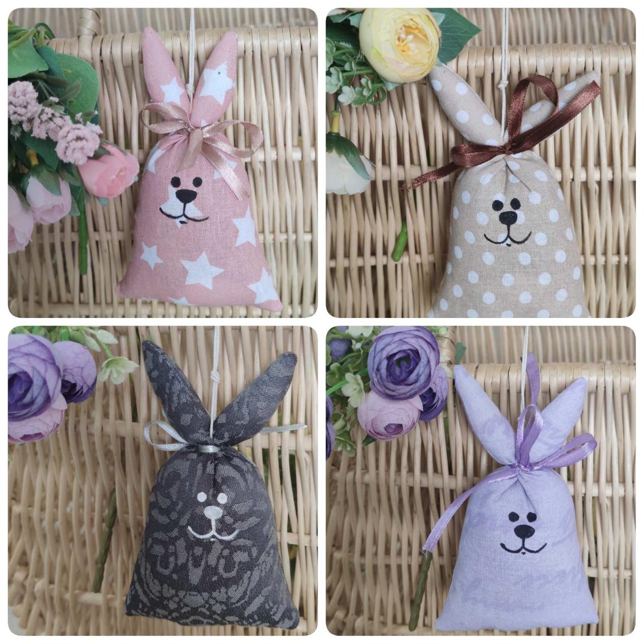 Великодня іграшка кролик, кролик ручна робота на великодній кошик, кролик з духмяними травами, фото 1