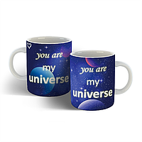 Чашка с космическим фоном You are my universe.