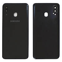 Задня кришка Samsung Galaxy A20 2019 A205F чорна зі склом камери