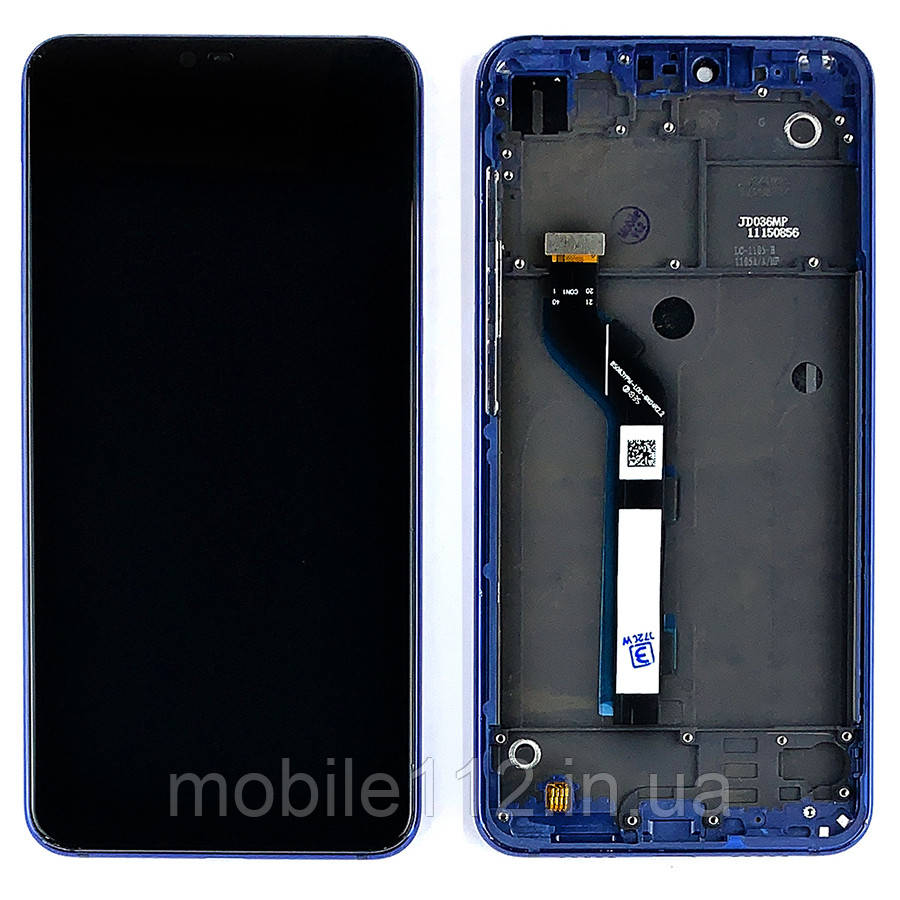 Екран (дисплей) Xiaomi Mi 8 Lite, Mi8 Lite, Mi 8X M1808D2TG з тачскріном з синьою рамкою