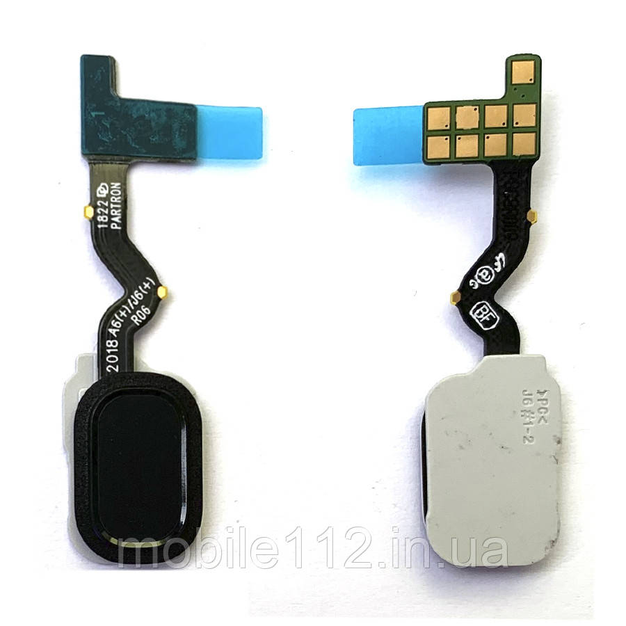 Шлейф Samsung Galaxy J6 J600F з кнопкою меню Home (чорний), фото 1