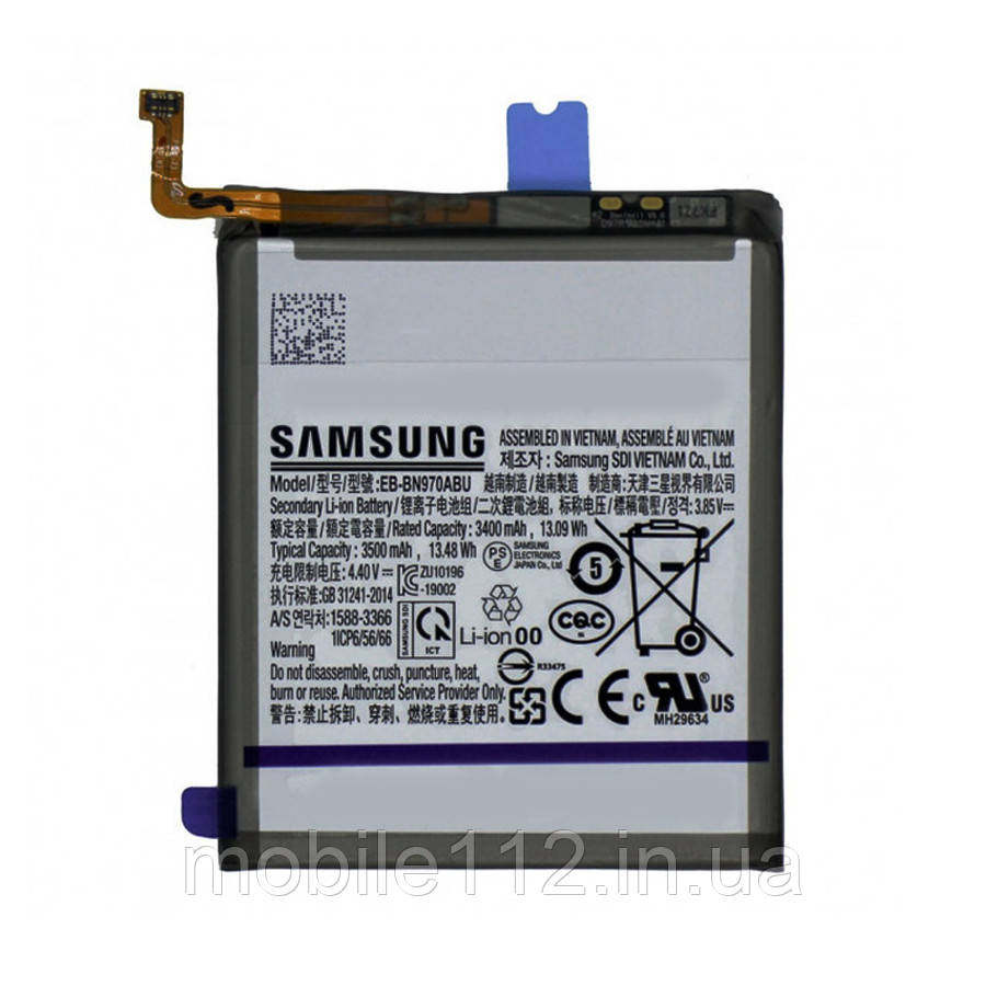 Батарея (акумулятор) Samsung EB-BN970ABU оригінал Китай Galaxy Note 10 N970F 3400 mAh, фото 1