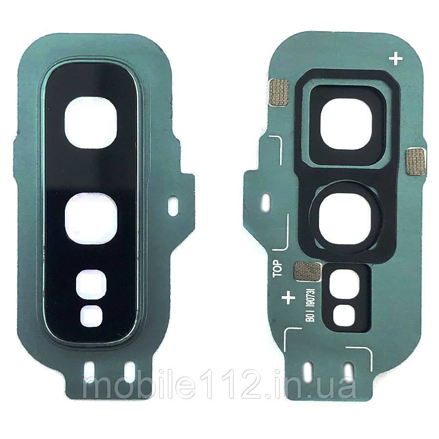 Скло камери Samsung Galaxy S10e G970F (чорне в зеленій рамці), фото 1