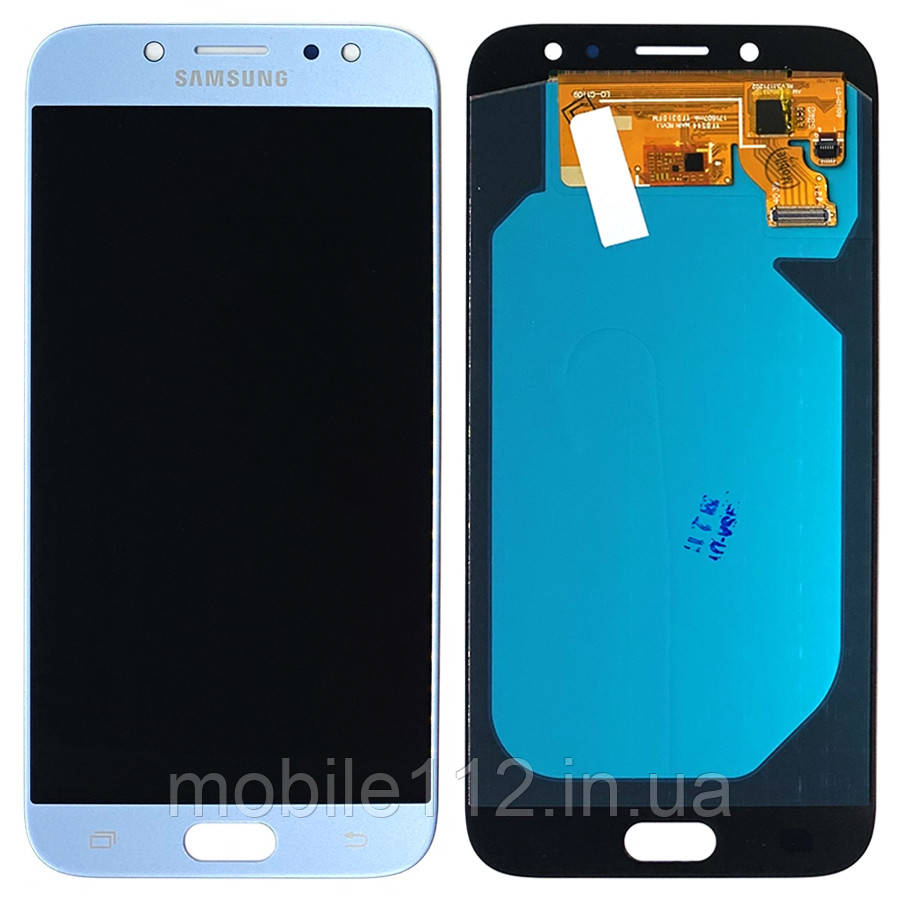 Екран (дисплей) Samsung Galaxy J7 2017 J730F з тачскріном синій OLED Big Glass