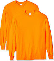 2 Safety Orange (2-pack) 3X-Large Мужская футболка Gildan с длинным рукавом из ультрахлопка, стиль G2400,