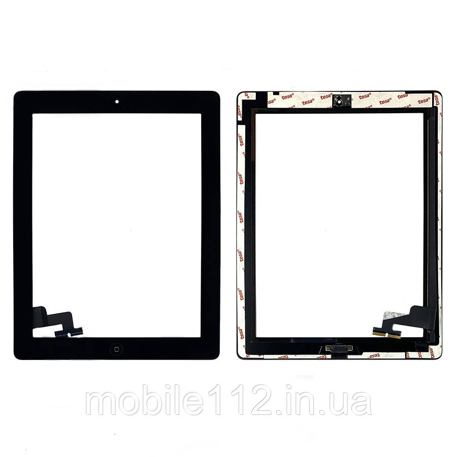 Сенсор (тачскрін) Apple iPad 2 A1395 A1396 A1397 чорний оригінал Китай з кнопкою