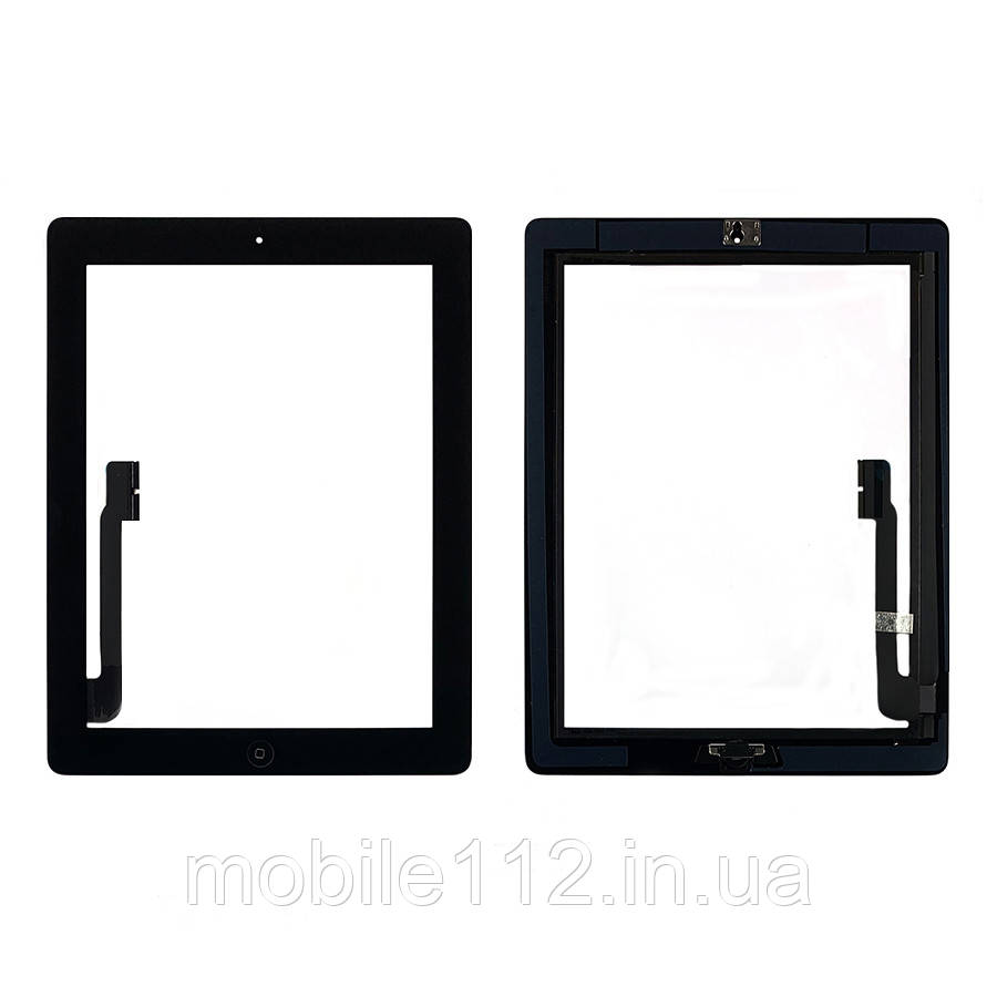 Сенсор (тачскрін) Apple iPad 3, iPad 4 iPad 3 чорний оригінал Китай повний комплект з кнопкою Home