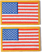 US Flag, Gold Border Pack of 2 AXEN 20 шт. Случайный стиль Тактический мораль Вышивка патч Военный забавн