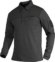 Dark Grey Large Мужские футболки-поло MAGCOMSEN с 2 карманами на молнии и петлями, хлопковые тактические