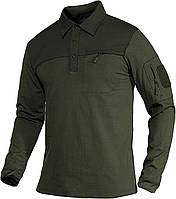 Green Large Мужские футболки-поло MAGCOMSEN с 2 карманами на молнии и петлями, хлопковые тактические руба