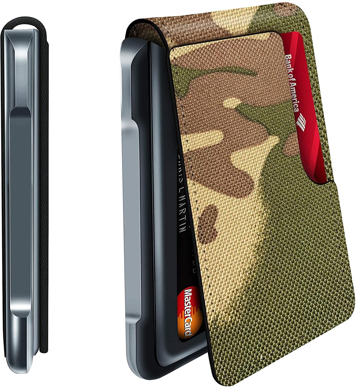 Camouflage MURADIN Чоловічий гаманець Тактичні дворазові гаманці для чоловіків Металеві RFID Блокування а